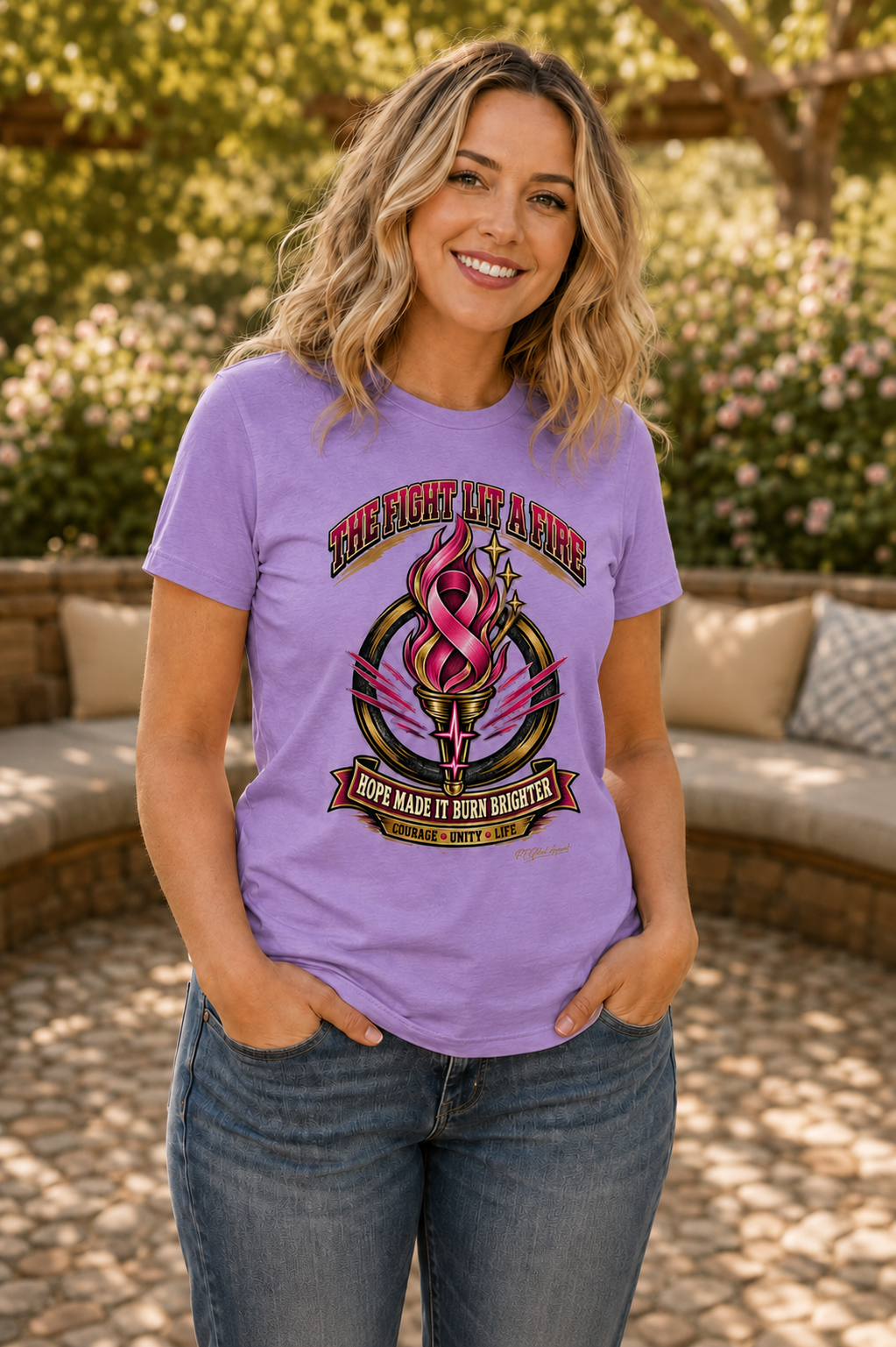Hope Lit A Fire" Breast Cancer Awareness