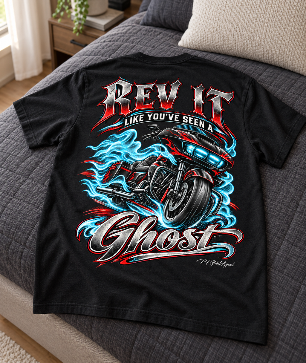REV IT (Like You've Seen a Ghost)- Biker T-Shirt