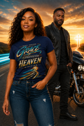 "Grace Protected. Heaven Directed." Christian Biker T-Shirt
