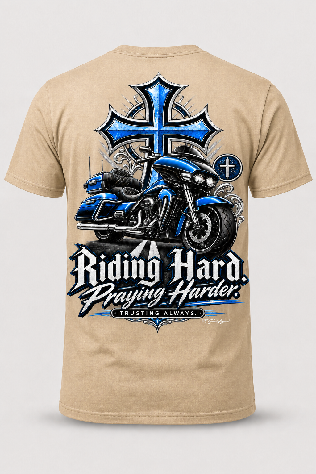 "Riding Hard. Praying Harder." Biker Bagger T-Shirt