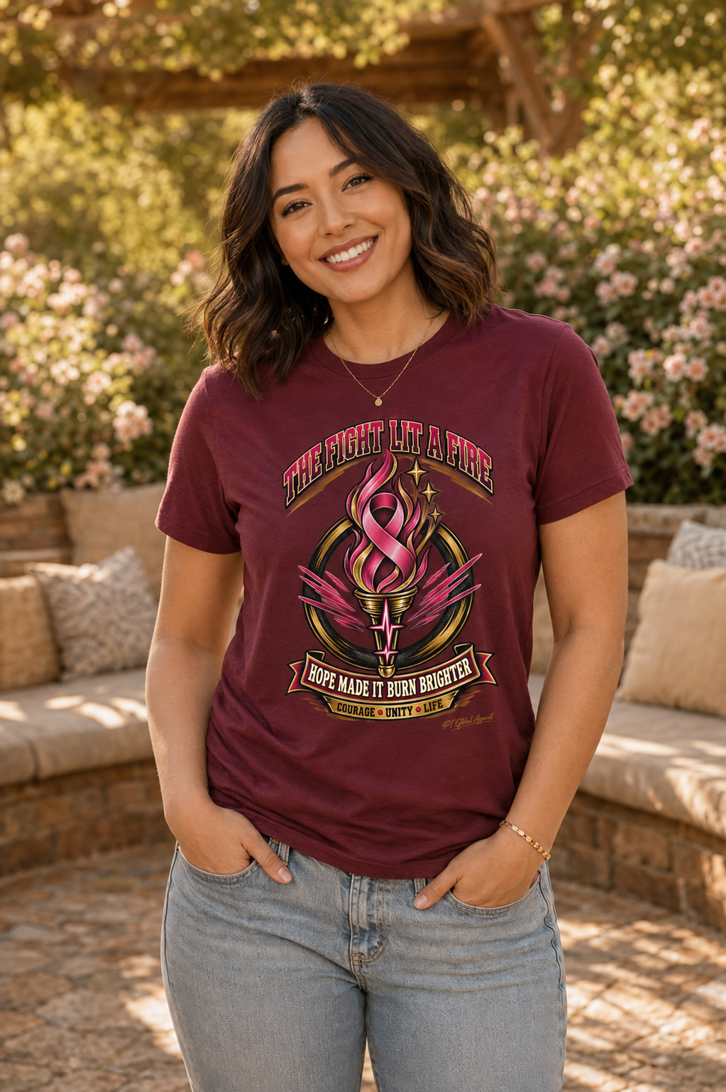 Hope Lit A Fire" Breast Cancer Awareness