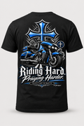 "Riding Hard. Praying Harder." Biker Bagger T-Shirt
