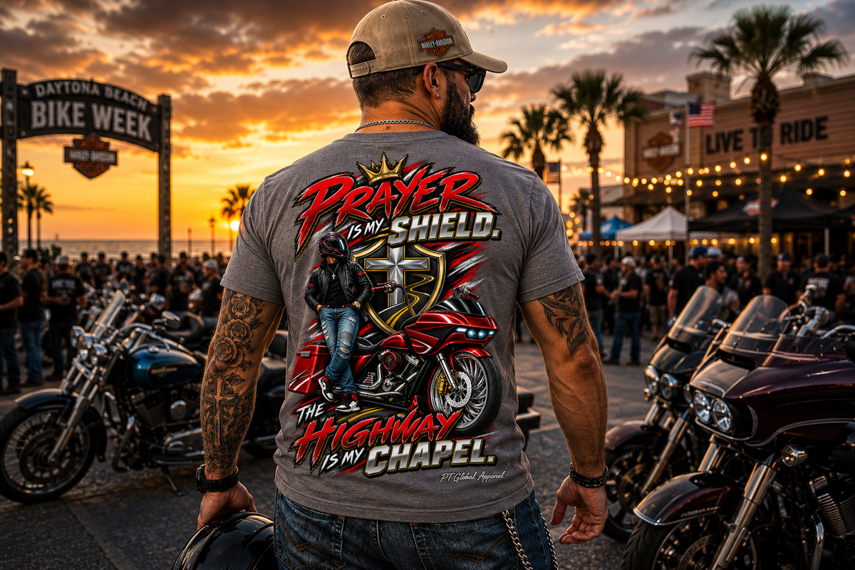 Highway Chapel" Faith & Bagger Biker Tee