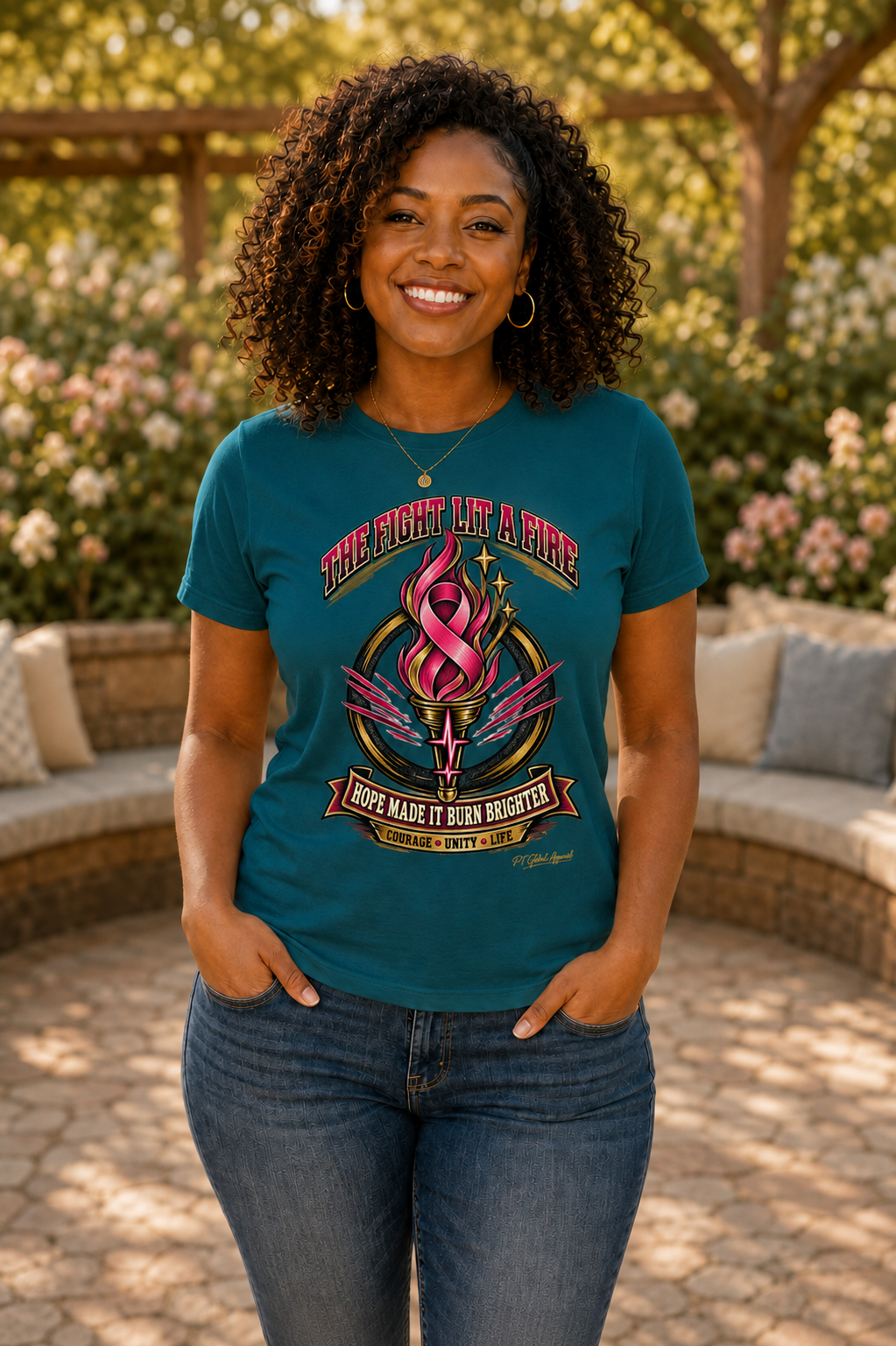 Hope Lit A Fire" Breast Cancer Awareness