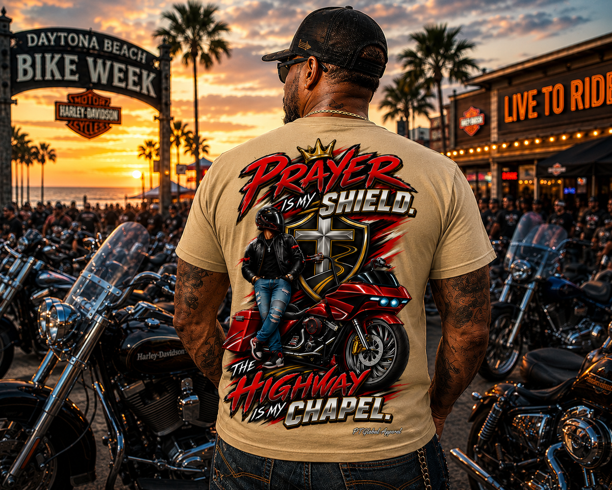 Highway Chapel" Faith & Bagger Biker Tee