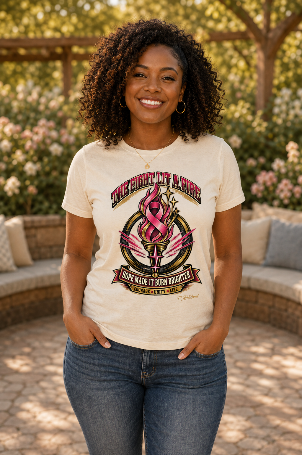 Hope Lit A Fire" Breast Cancer Awareness