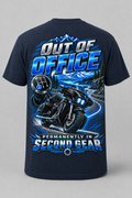 Out of Office" / "Second Gear Biker T-Shirt