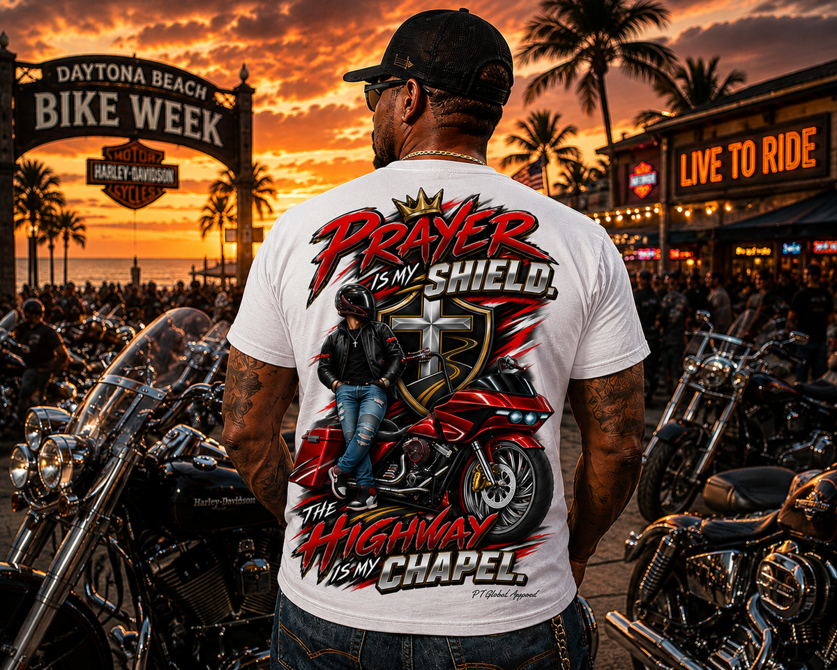 Highway Chapel" Faith & Bagger Biker Tee