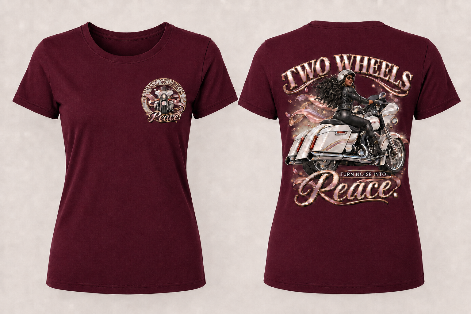 Womans Two Wheels Peace