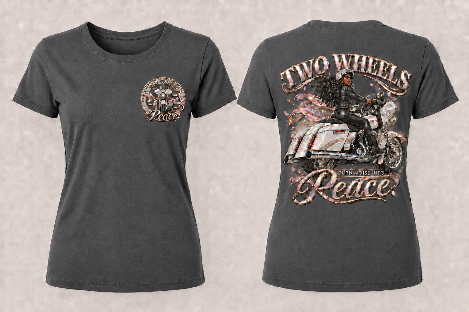 Womans Two Wheels Peace