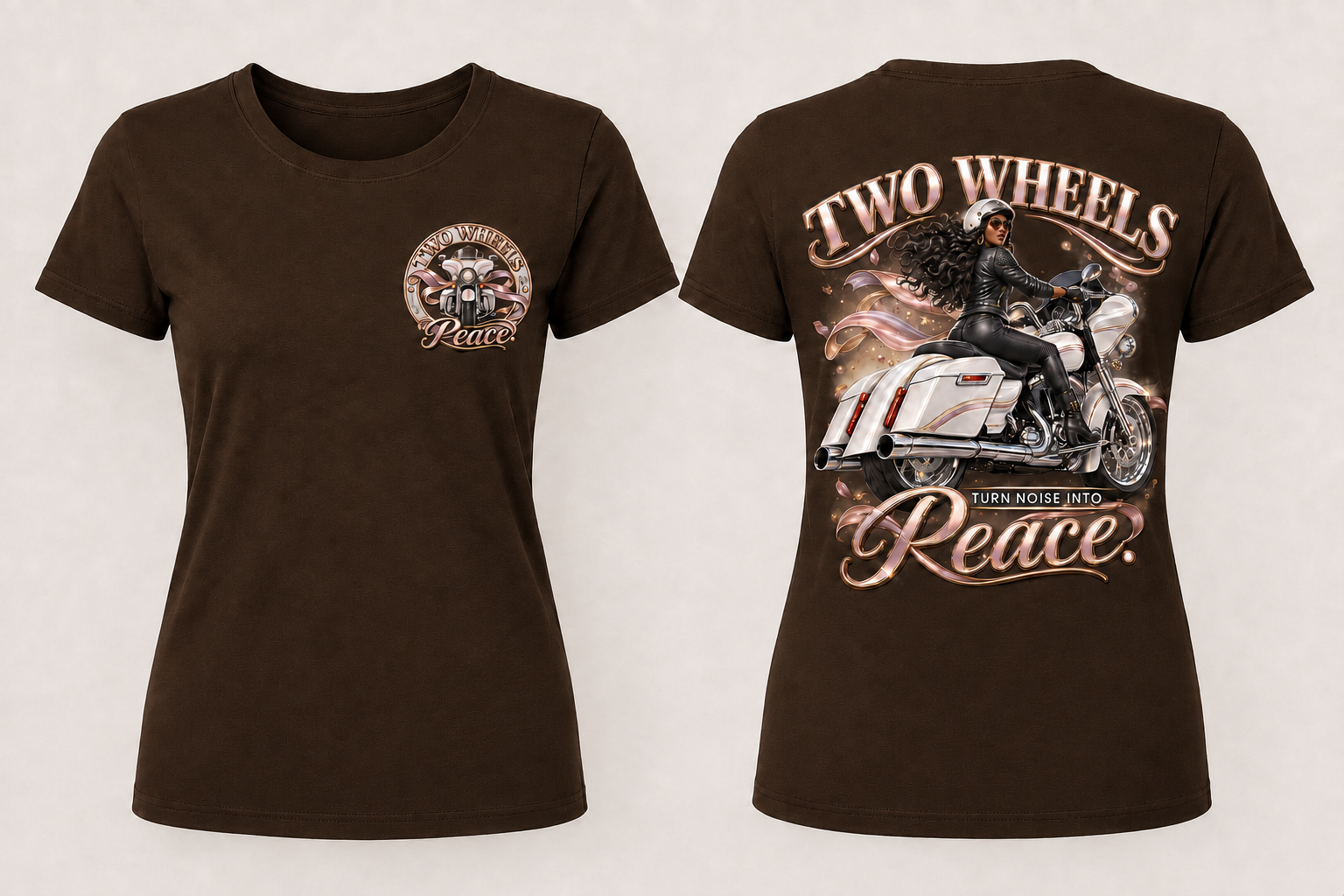 Womans Two Wheels Peace