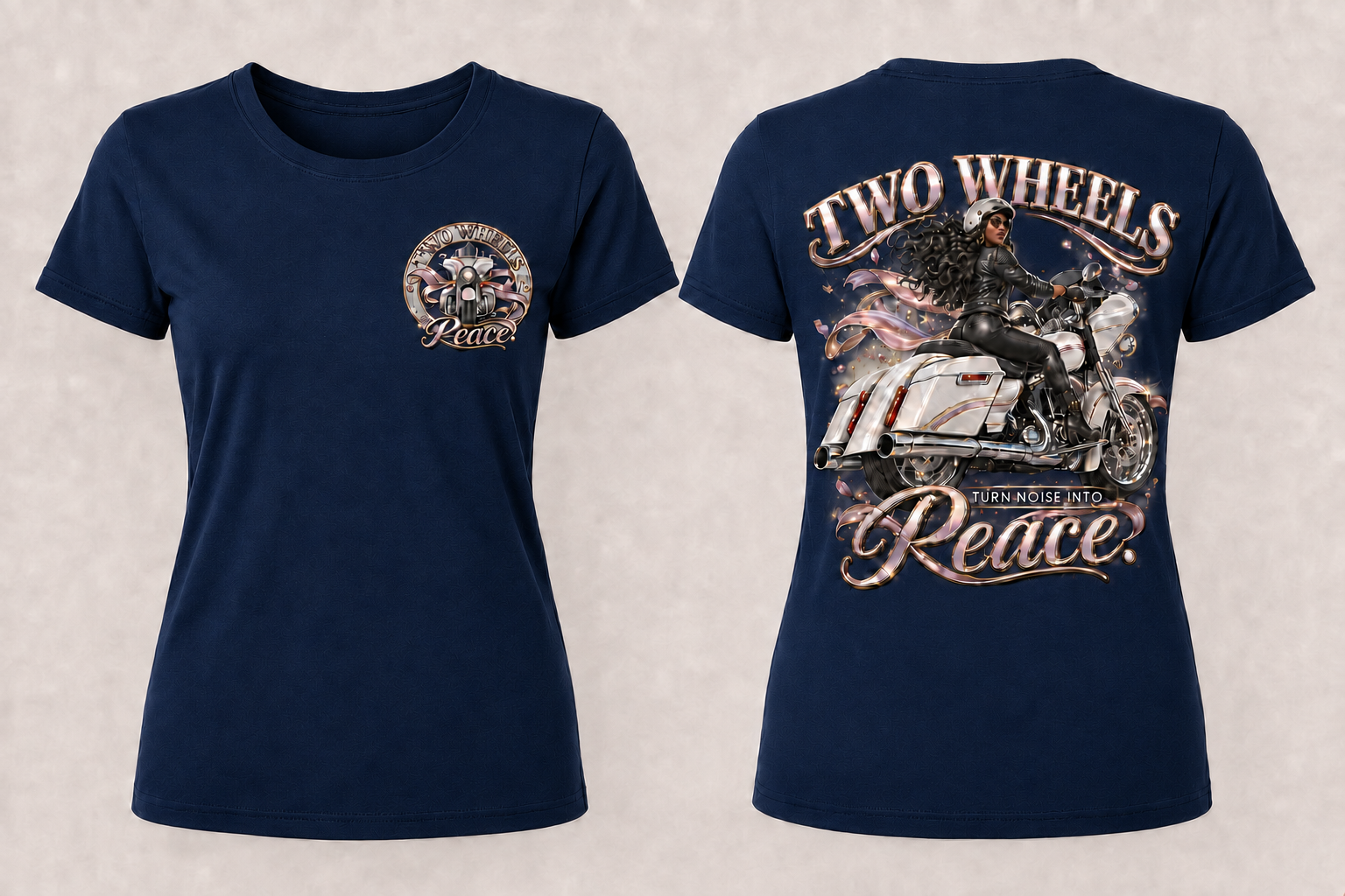 Womans Two Wheels Peace