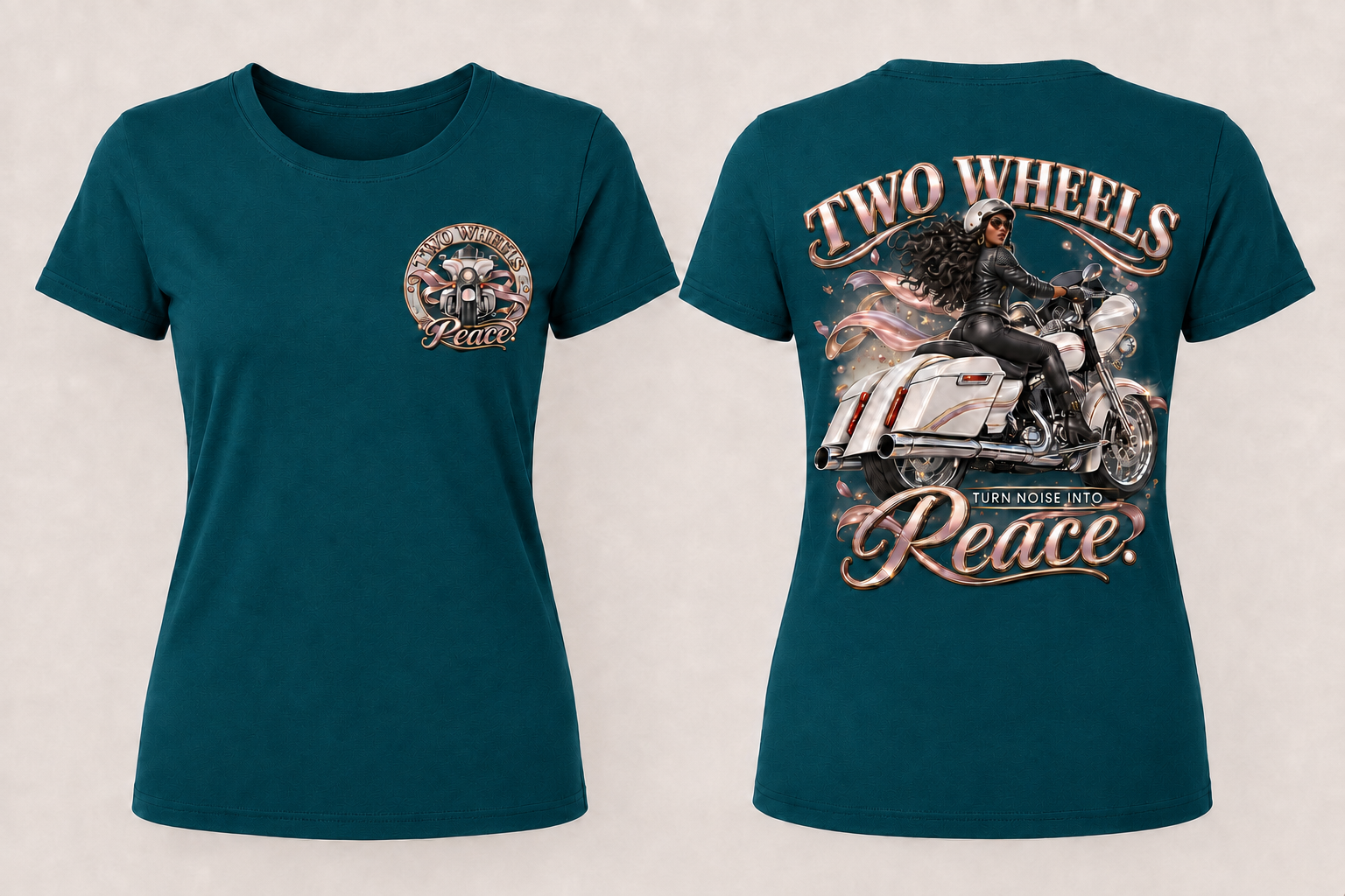 Womans Two Wheels Peace