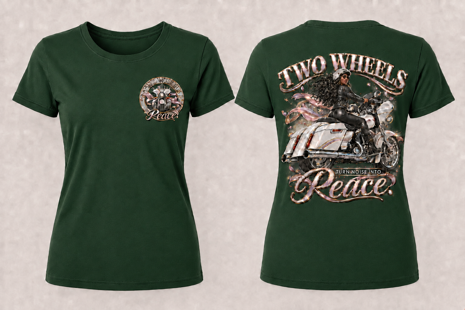 Womans Two Wheels Peace