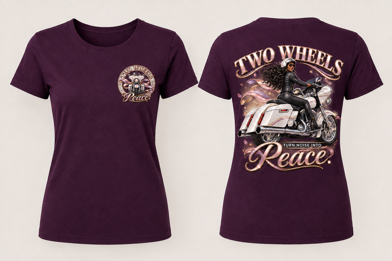 Womans Two Wheels Peace