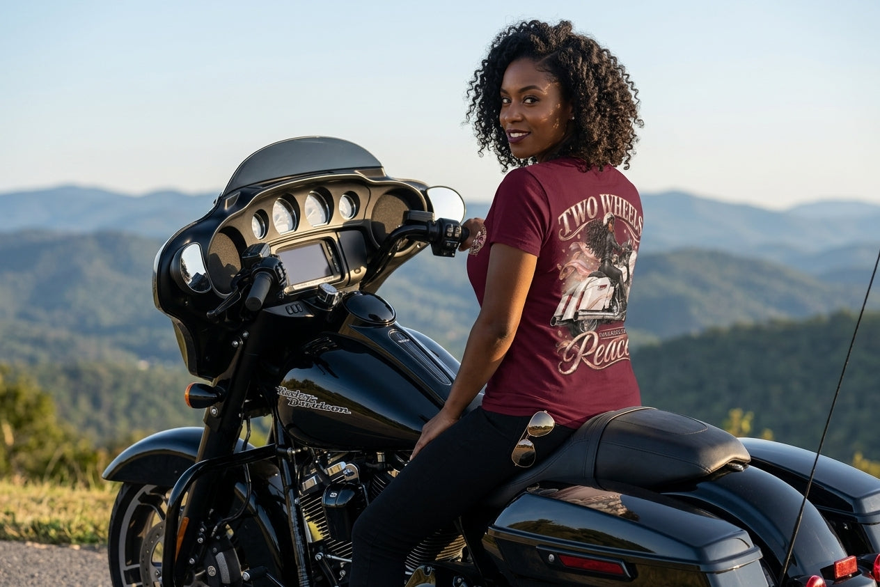 Womans Two Wheels Peace