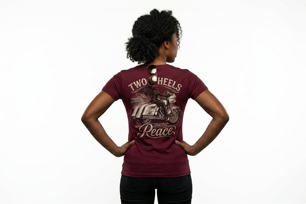 Womans Two Wheels Peace