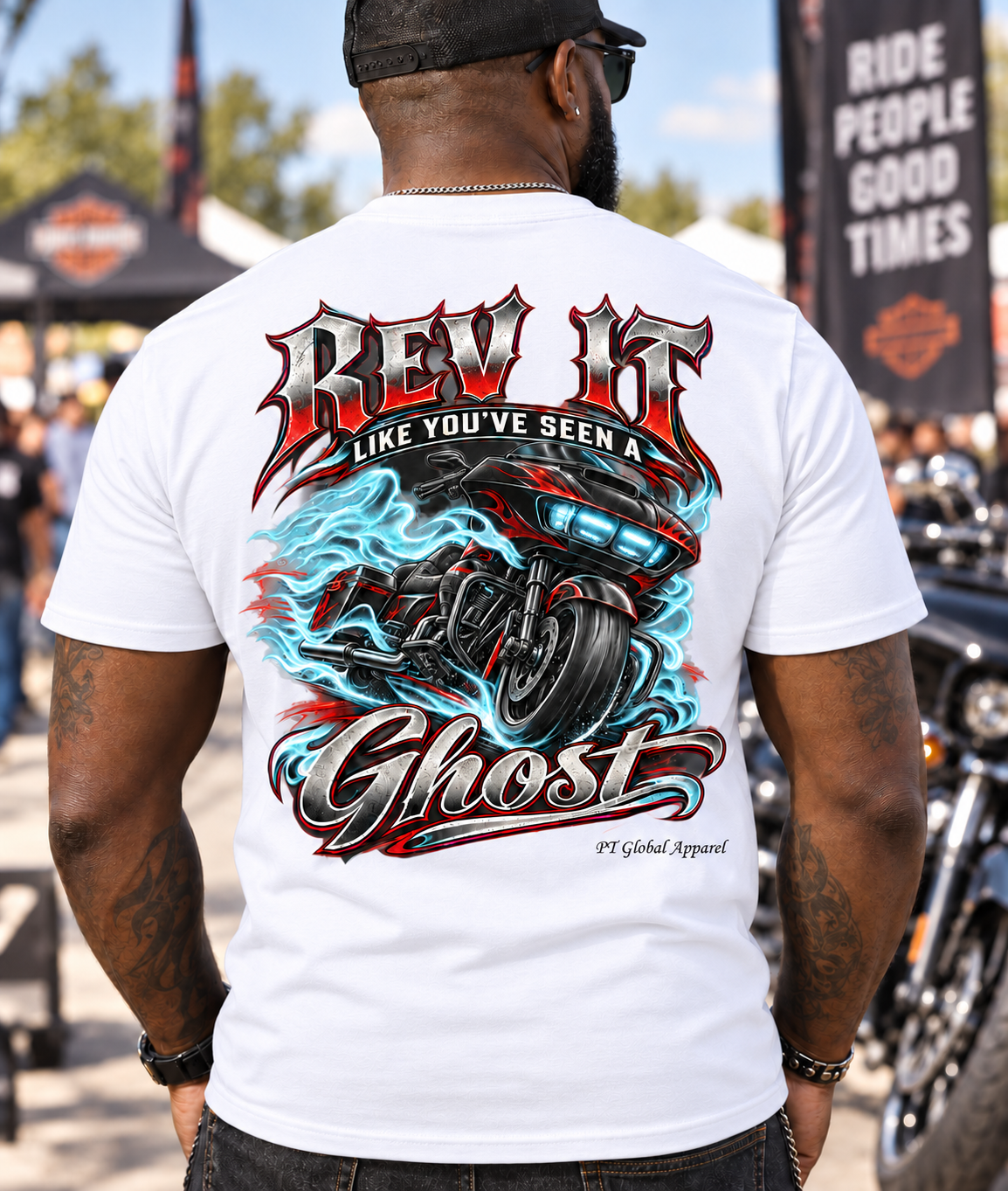 REV IT (Like You've Seen a Ghost)- Biker T-Shirt