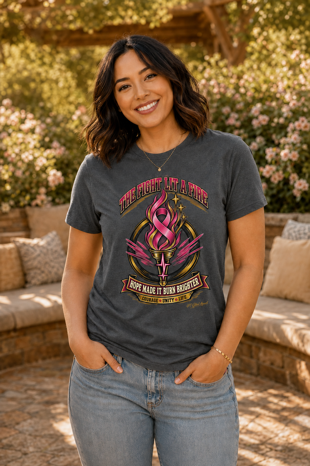 Hope Lit A Fire" Breast Cancer Awareness