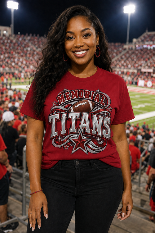 "Memorial Titans" Gameday Gridiron Grit T-Shirt