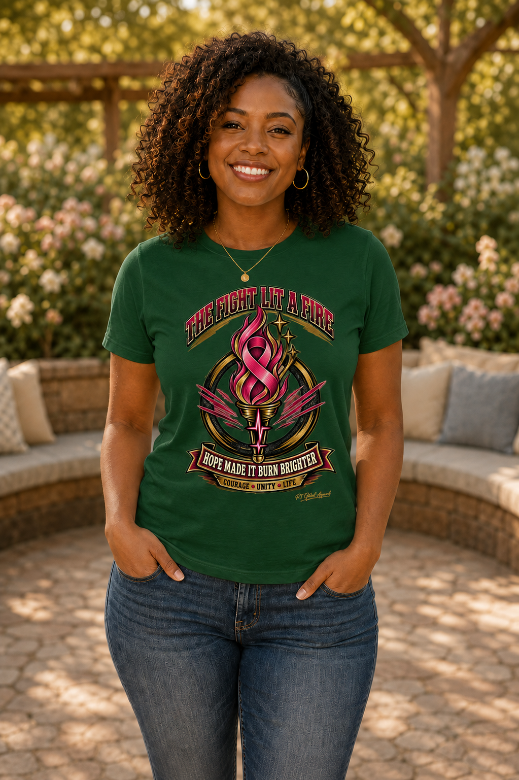 Hope Lit A Fire" Breast Cancer Awareness