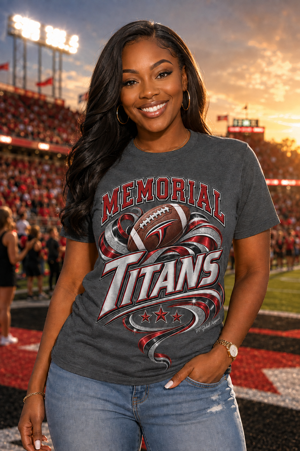 Memorial Titans" Football Pride Graphic Tee
