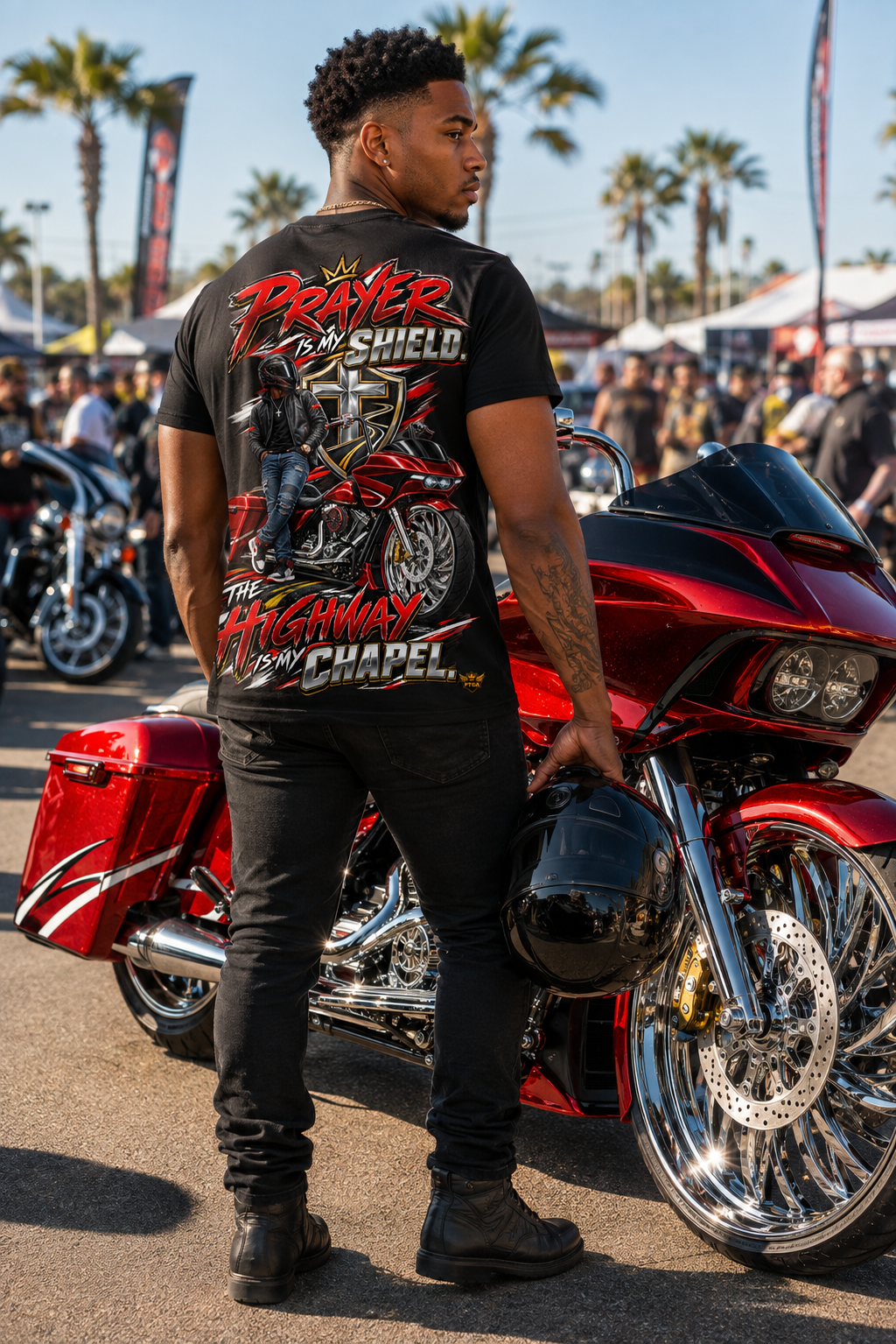 Highway Chapel" Faith & Bagger Biker Tee