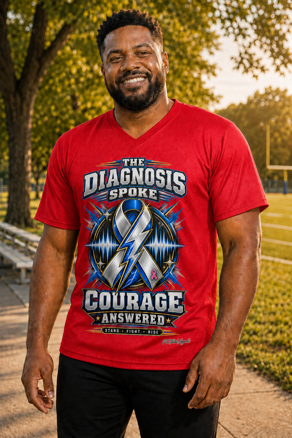 Courage Answered" Breast Cancer Awareness Performance Tee